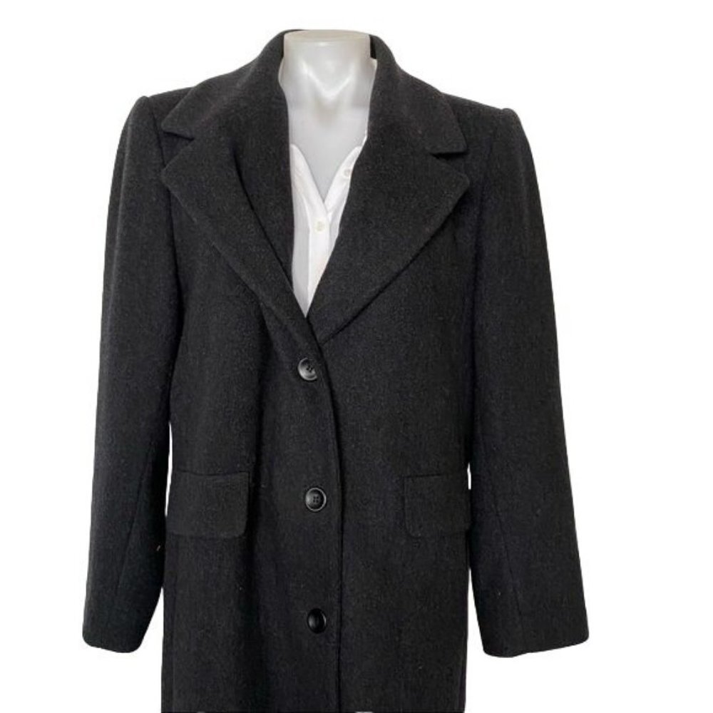 Vintage Forecaster of Boston Full Length Dark Charcoal Wool Cashmere Woman's Coa - Picture 3 of 14